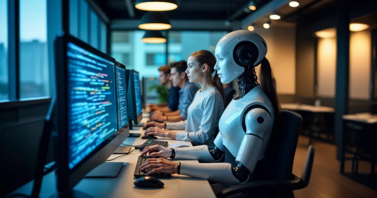 DevOps Team mit KI im Büroalltag
