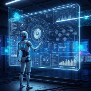 Roboter an holografischem Display